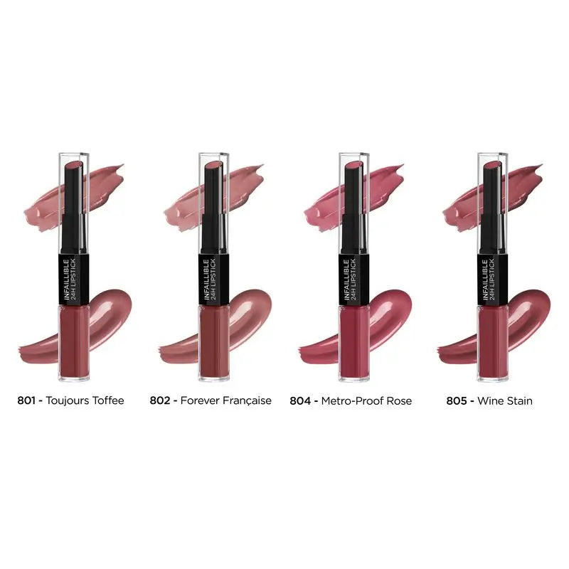 L'Oréal Paris 24H Unfehlbarer permanenter Lippenstift Farbton 804 Metro-Proof Rose
