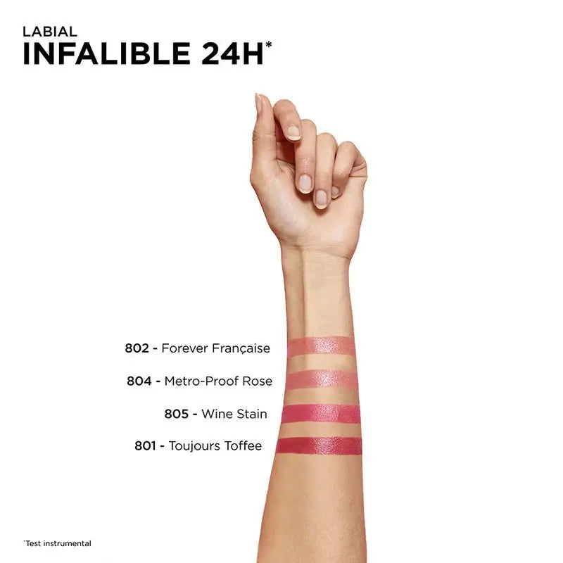 L'Oréal Paris 24H Unfehlbarer permanenter Lippenstift Farbton 804 Metro-Proof Rose