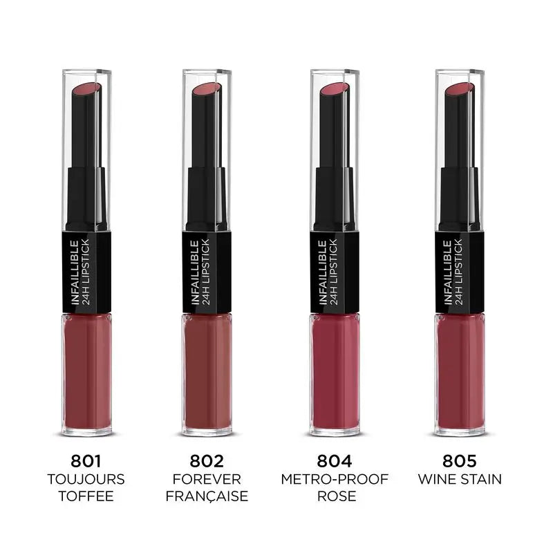 L'Oréal Paris 24H Unfehlbarer permanenter Lippenstift Farbton 804 Metro-Proof Rose