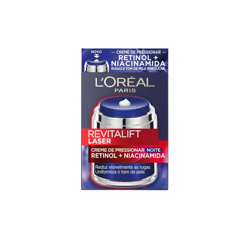 L'Oréal Paris Pressed Laser Revitalift Nachtcreme mit Retinol + Niacidamid Einzeldosis-Format, 50 ml