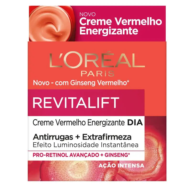 L'Oréal Paris Revitalift Energising Red Tagescreme - mit rotem Ginseng - 50 ml