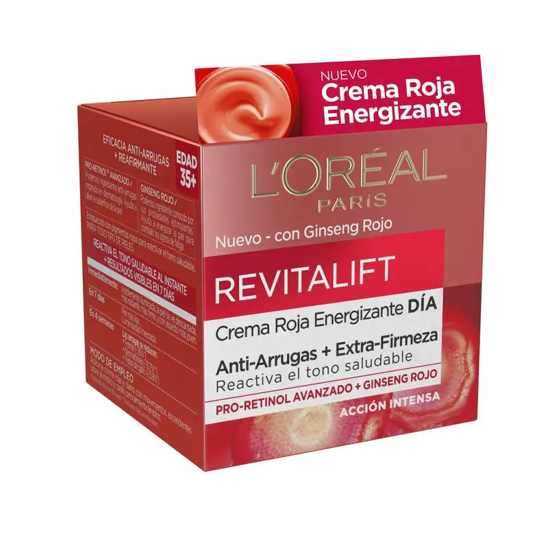 L'Oréal Paris Revitalift Energising Red Tagescreme - mit rotem Ginseng - 50 ml