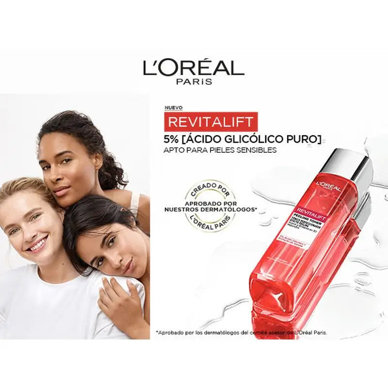 L'Oréal Paris Revitalift Perfektionierendes Gesichtswasser, Wassermelonenextrakt, glatte & strahlende Haut in 30 Sekunden, 180Ml