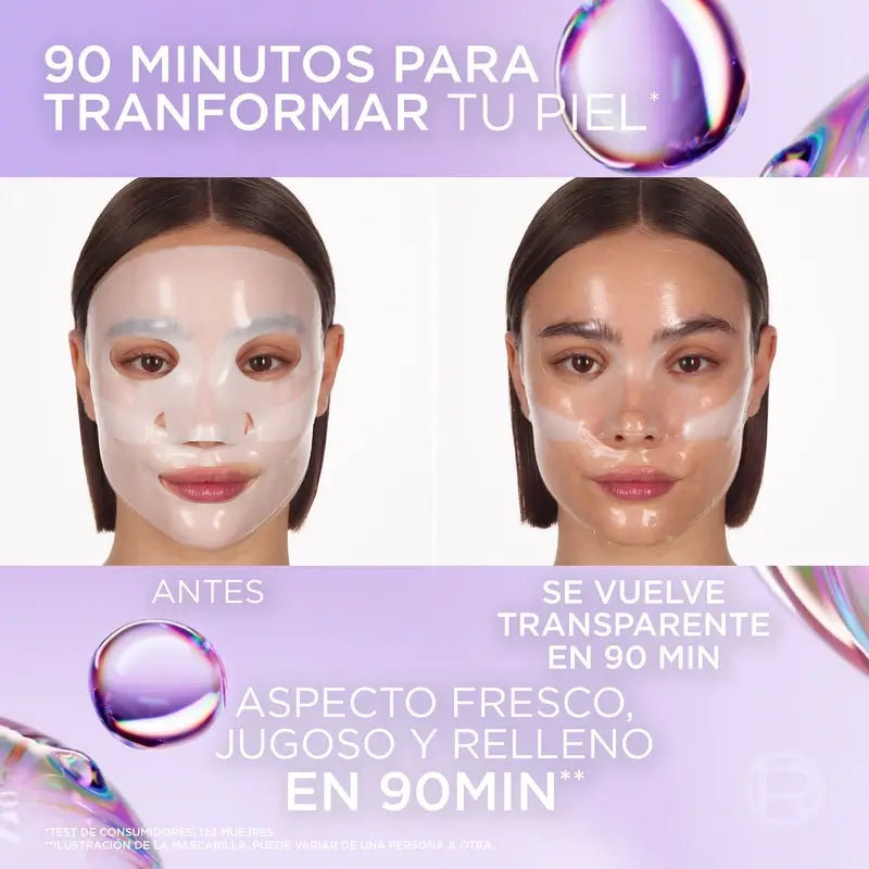 L'Oréal Paris Tissue Mask Revitalift Filler Glas Haut Hydrogel Gesichtsmaske , 1 Stück