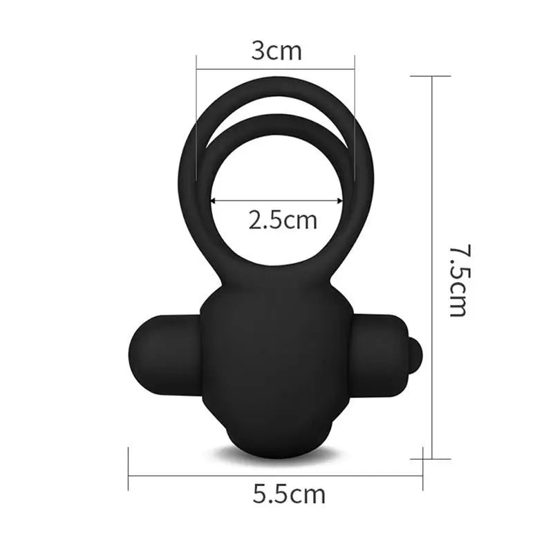 Lovetoy Power Clit Duo Doppelvibrationsring Schwarz