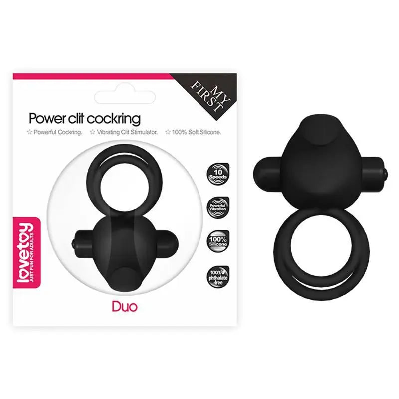 Lovetoy Power Clit Duo Doppelvibrationsring Schwarz