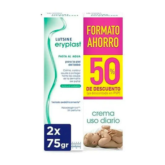 Eryplast Lutsine E45 Baby-Windelcreme auf Wasserbasis, Packung 2 x 75 gr
