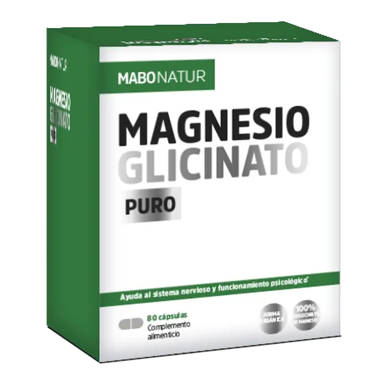 Mabonatur Magnesium Glycinat, Rein, 80 Kapseln