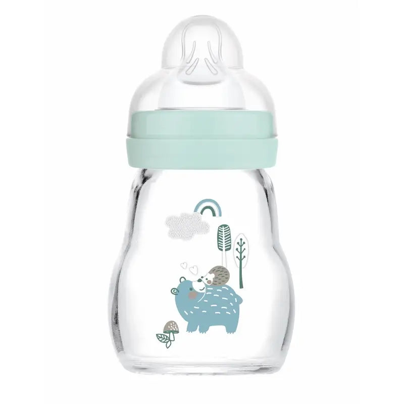Mam Baby Crystal Babyflasche Wohlfühlen Matt Blau, 170Ml