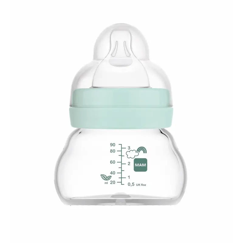 Mam Baby Crystal Babyflasche Wohlfühlen Matt Blau, 90Ml