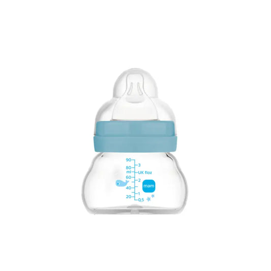 Mam Baby Crystal Babyflasche Wohlfühlen Matt Blau, 90Ml