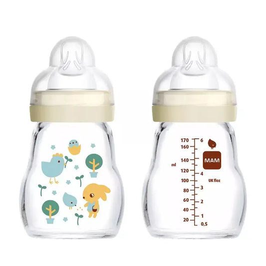 Mam Baby Babyflasche Crystal Feel Good Neutral Matt, 170Ml