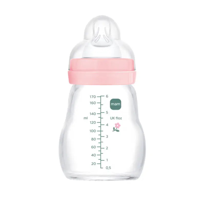 Mam Baby Crystal Babyflasche Wohlfühlen Matt Rosa, 170Ml