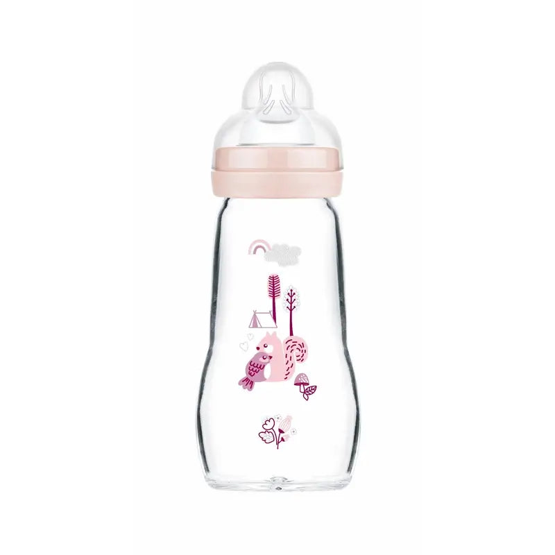 Mam Baby Crystal Babyflasche Wohlfühlen Matt Rosa, 260Ml