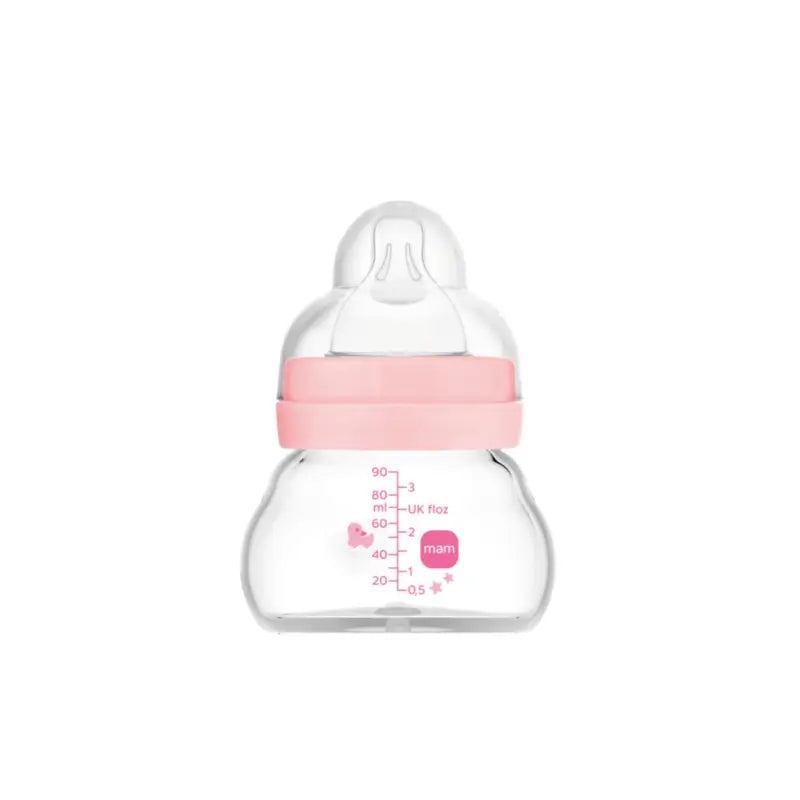 Mam Baby Crystal Babyflasche Wohlfühlen Matt Rosa, 90Ml