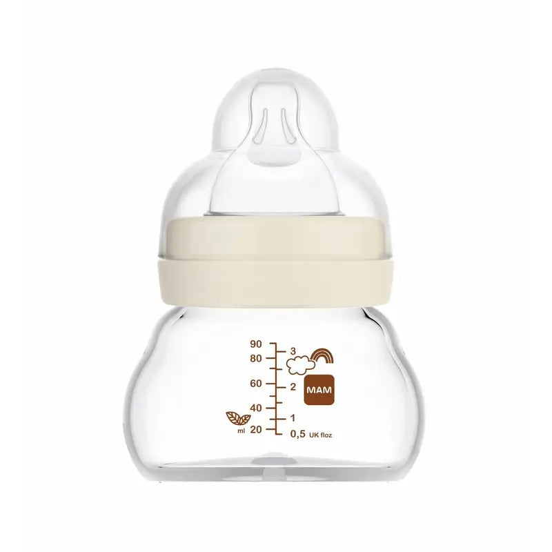 Mam Baby Babyflasche Crystal Feel Good Neutral Rosa, 90Ml