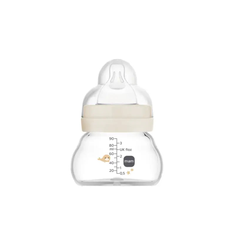 Mam Baby Babyflasche Crystal Feel Good Neutral Rosa, 90Ml