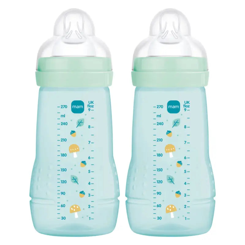 Mam Baby Easy Active Babyflasche Hellblau, 2X270Ml