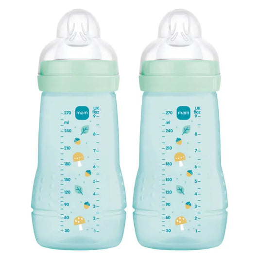 Mam Baby Easy Active Babyflasche Hellblau, 2X270Ml