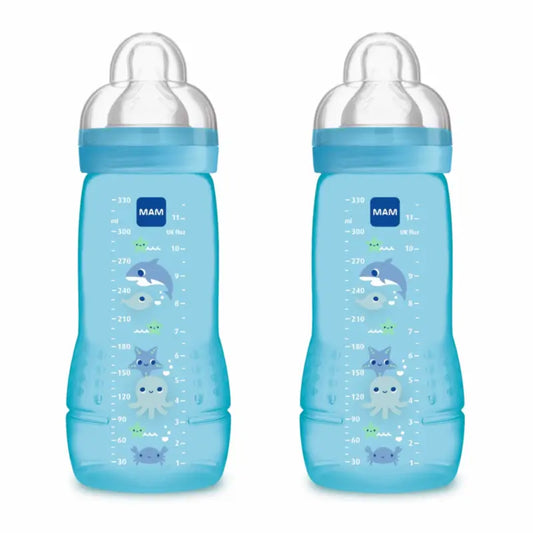 Mam Baby Baby Easy Active Flasche Hellblau, 2X330Ml