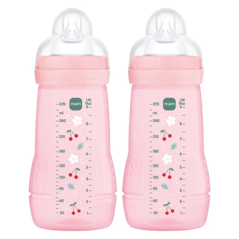Mam Baby Easy Active Babyflasche Hellrosa, 2X270Ml