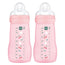 Mam Baby Easy Active Babyflasche Hellrosa, 2X270Ml