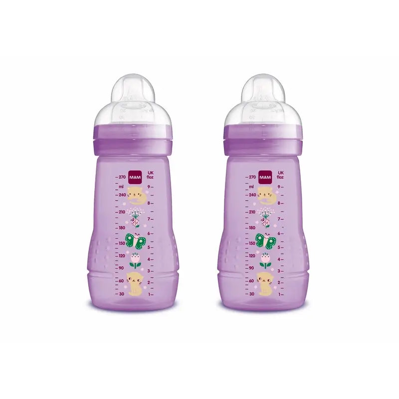 Mam Baby Easy Active Babyflasche Hellrosa, 2X270Ml