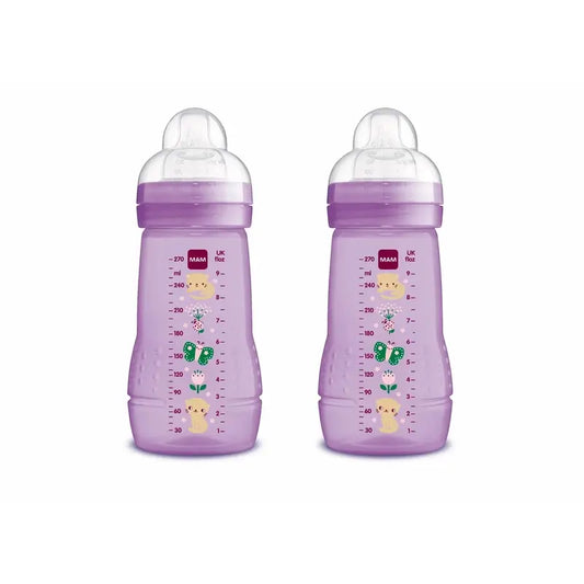 Mam Baby Easy Active Babyflasche Hellrosa, 2X270Ml