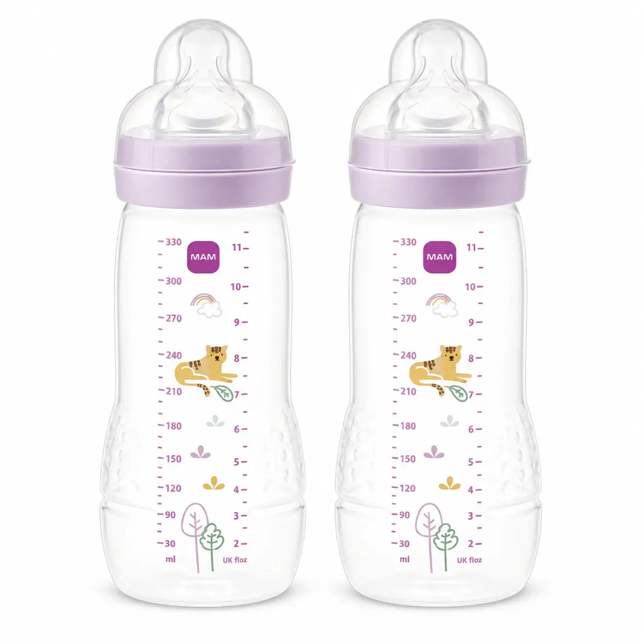 Mam Baby Easy Active Babyflasche Hellrosa, 2X330Ml