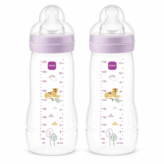 Mam Baby Easy Active Babyflasche Hellrosa, 2X330Ml