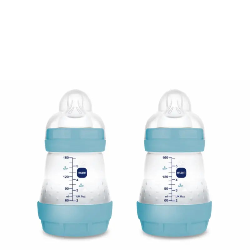 Mam Baby Easy Start Anti-Colic Flasche Blau Matt, 2X160Ml