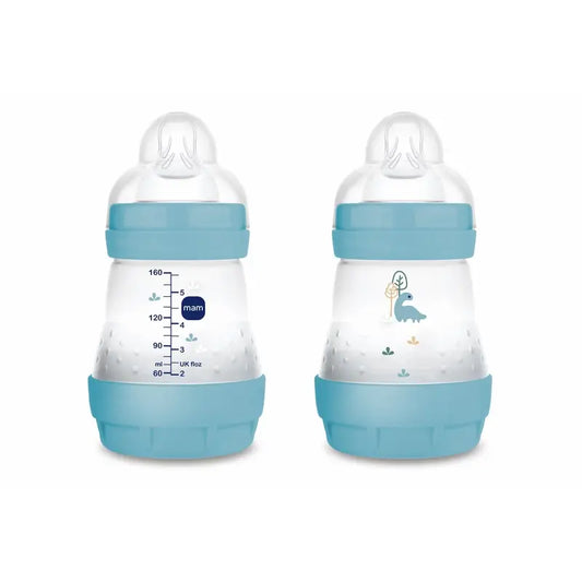 Mam Baby Easy Start Anti-Colic Flasche Blau Matt, 2X160Ml