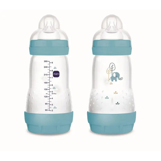 Mam Baby Easy Start Anti-Kolik-Flasche Blau Matt, 2X260Ml