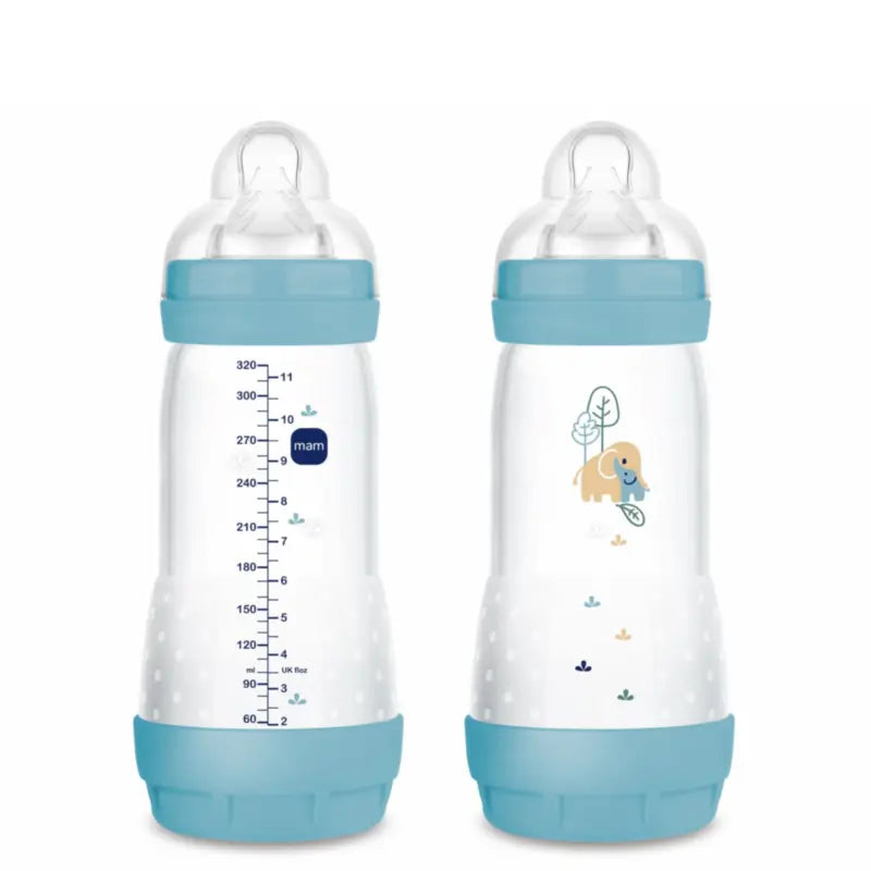 Mam Baby Easy Start Anti-Colic Flasche Blau Matt, 2X320Ml
