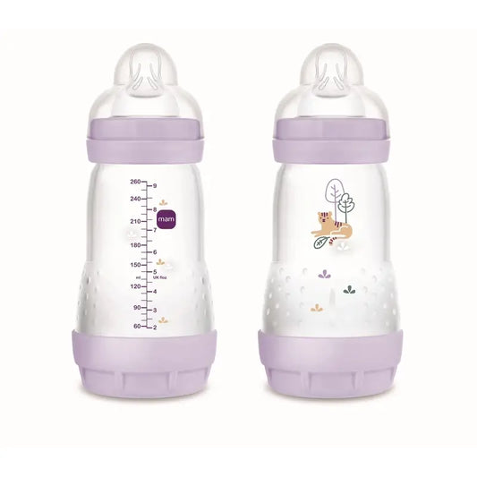 Mam Baby Easy Start Fütterung Flasche Anti-Colic Matt Rosa, 2X260Ml