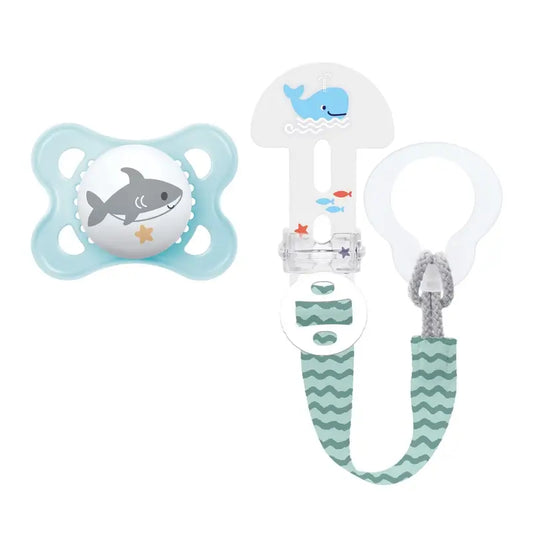 Mam Baby Clip It Clip mit Silikon-Clip mit Schnuller blau 2-6M