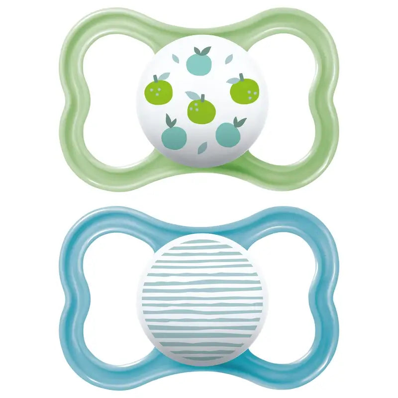 Mam Baby Schnuller Air Silikon blau und grün +6M, 2 Stück