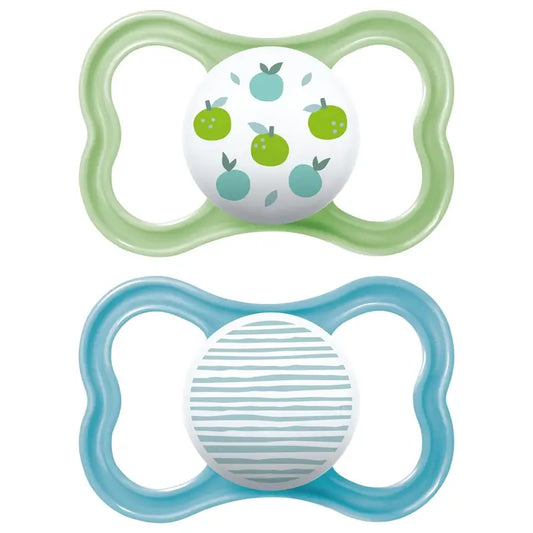 Mam Baby Schnuller Air Silikon blau und grün +6M, 2 Stück