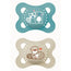 Mam Baby Schnuller Original Start Latex Blau 2-6M, 2 Stück