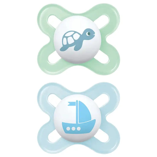 Mam Baby Schnuller Original Start Silikon Blau 0-2M, 2 Stück