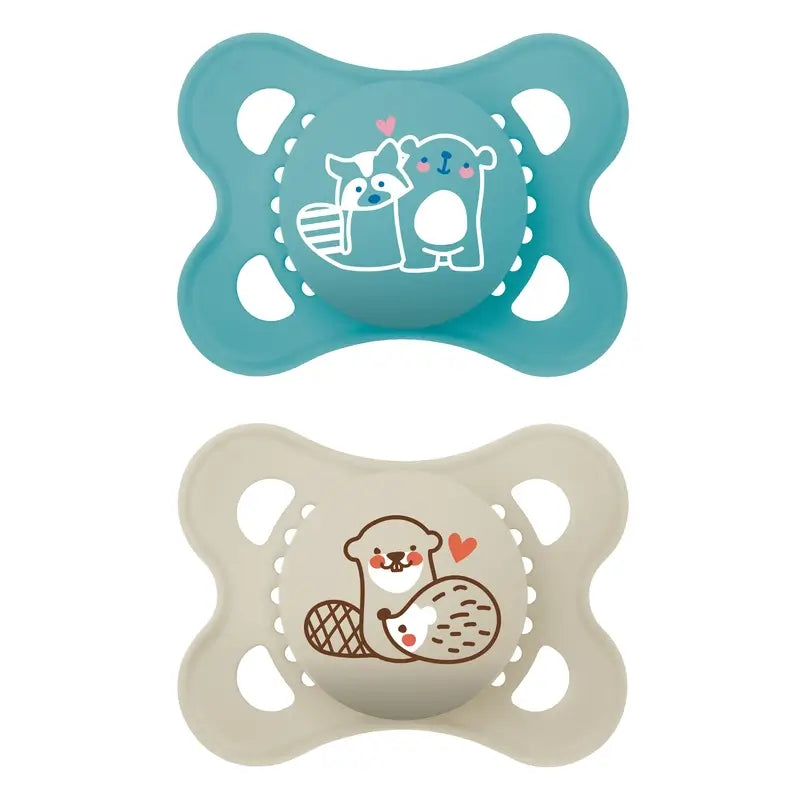 Mam Baby Schnuller Original Start Silikon Blau 2-6M, 2 Stück