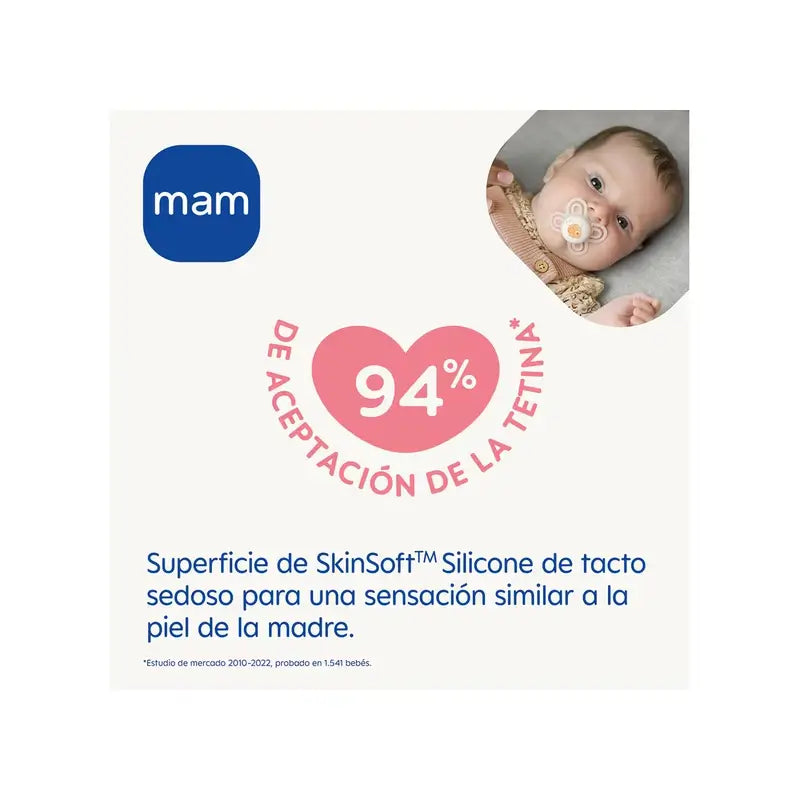 MAM Baby Schnuller Perfect 2-6 m Silikon Matt Blau