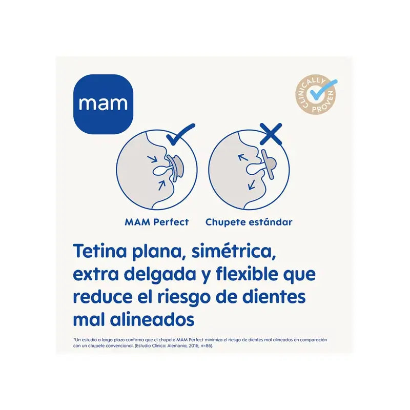 MAM Baby Schnuller Perfect 2-6 m Silikon Matt Blau