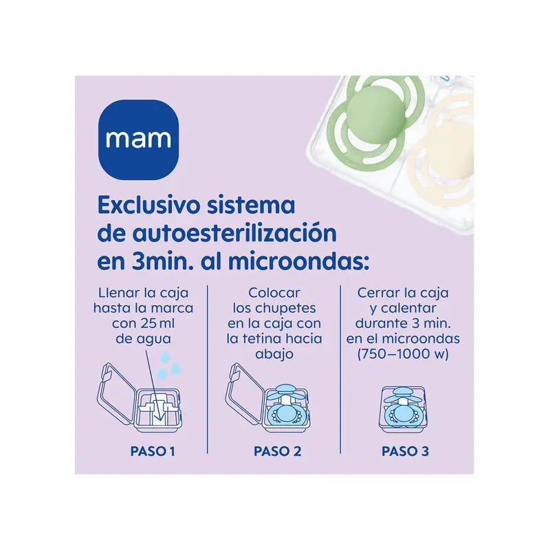 MAM Baby Schnuller Perfect 2-6 m Silikon Matt Blau