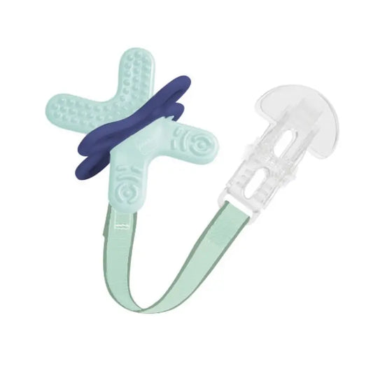 Mam Baby Bite & Relax Phase 2 Beißring mit Clip Blau