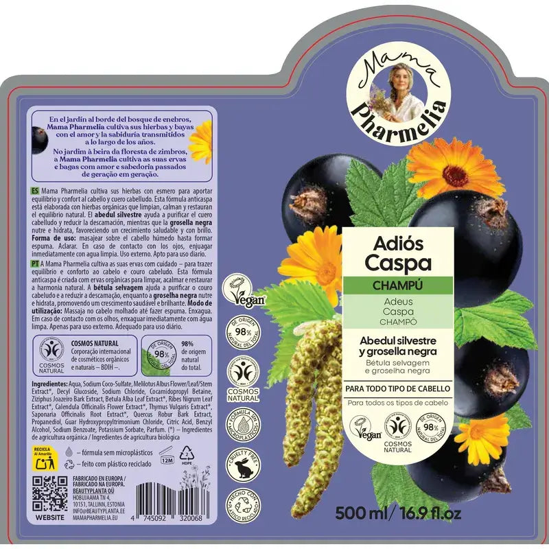 Mama Pharmelia Goodbye Schuppen Shampoo Birke & Schwarze Johannisbeere 500 Ml