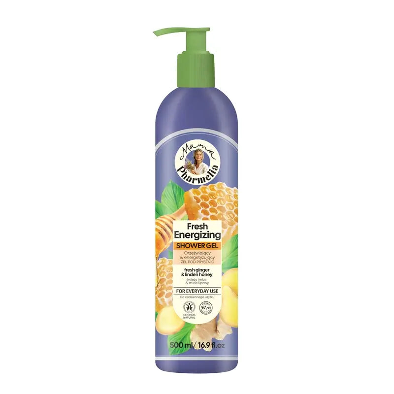 Mama Pharmelia Fresh Energising Duschgel mit Ingwer und Lindenhonig, 500 ml