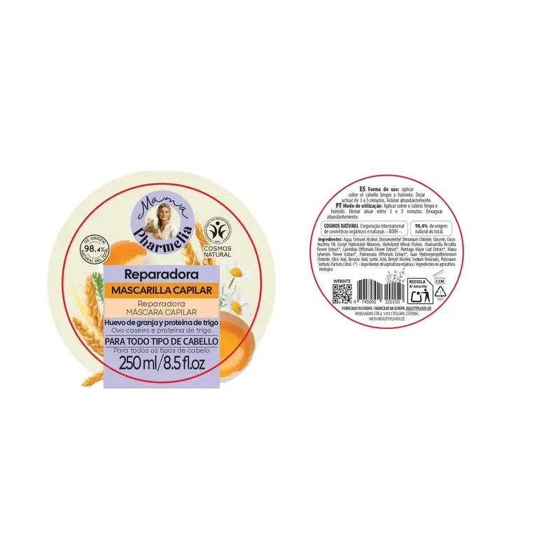 Mama Pharmelia Farm Ei & Weizen Protein Repairing Haar Maske, 250 Ml