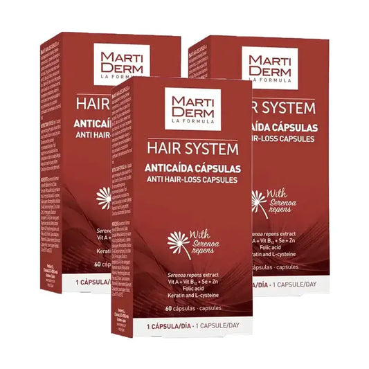 Martiderm Hair System Haarausfall-Kapseln, Packung 3 x 60 Kapseln