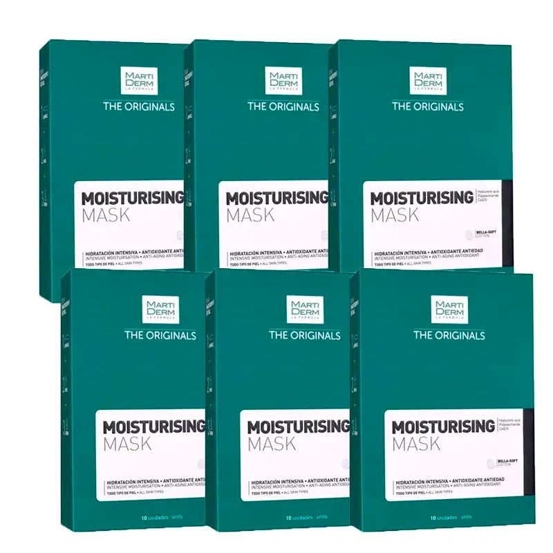 Martiderm Feuchtigkeitsmaske Intensive Feuchtigkeitsmaske, Packung 6 x 10 Stück